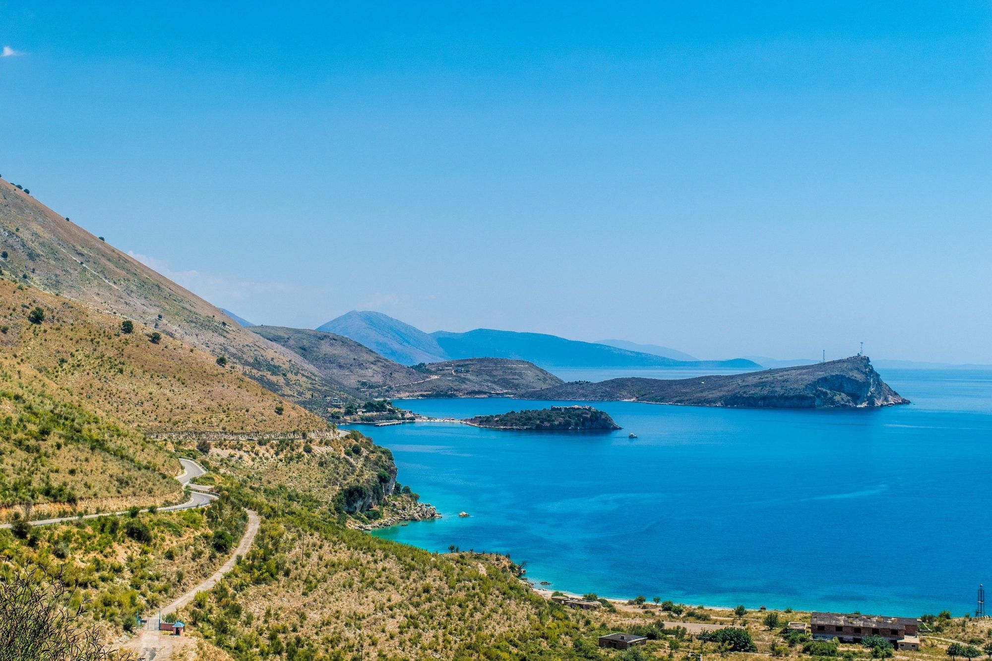Porto Palermo bay with the castle on its peninsula